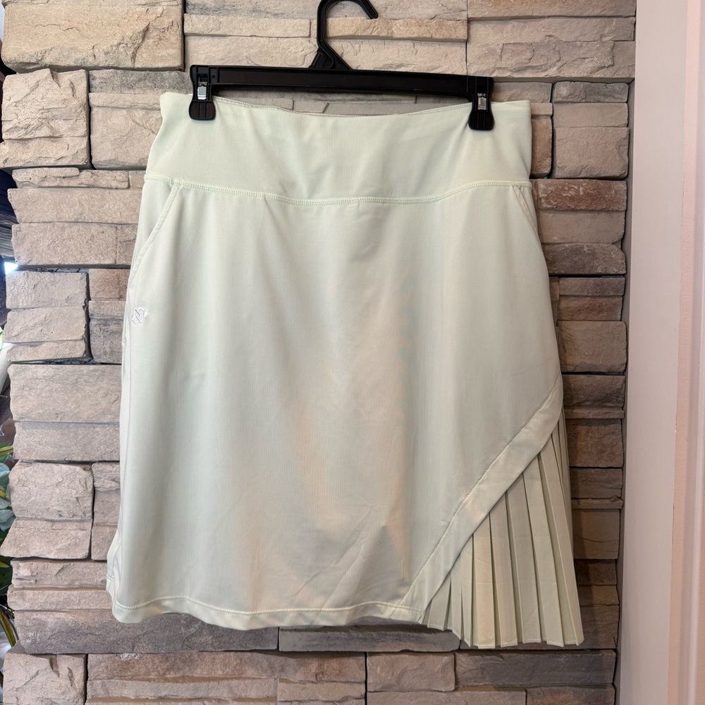 Mofiz Tennis Skort L Pleated Light Sea Green Zip Pocket Pickleball Golf Active